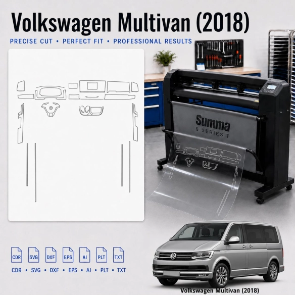 Gabarit de découpe intérieur Volkswagen Multivan 2018 pour PPF et covering