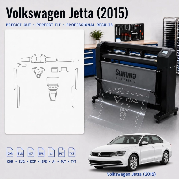 Gabarit de découpe intérieur Volkswagen Jetta 2015 pour PPF et covering