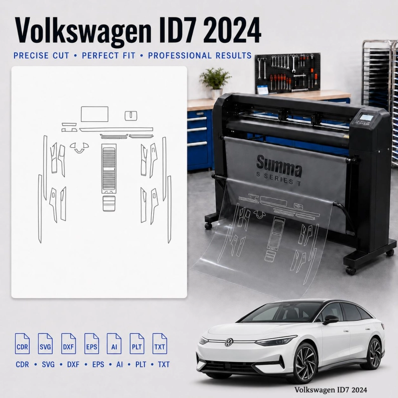 Gabarit de découpe intérieur Volkswagen Id7 2024 pour PPF et covering