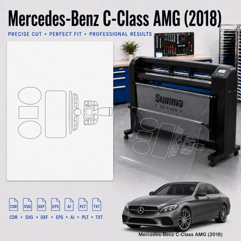 Gabarit de découpe intérieur Mercedes Benz C Class Amg 2018 pour PPF et covering