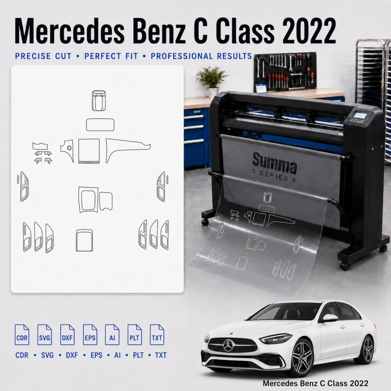 Gabarit de découpe intérieur Mercedes Benz C Class 2022 pour PPF et covering