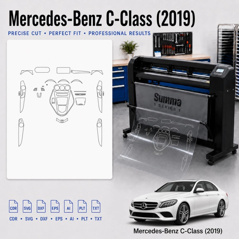 Gabarit de découpe intérieur Mercedes Benz C Class 2019 pour PPF et covering