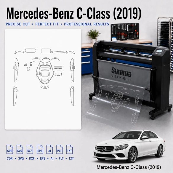 Gabarit de découpe intérieur Mercedes Benz C Class 2019 pour PPF et covering