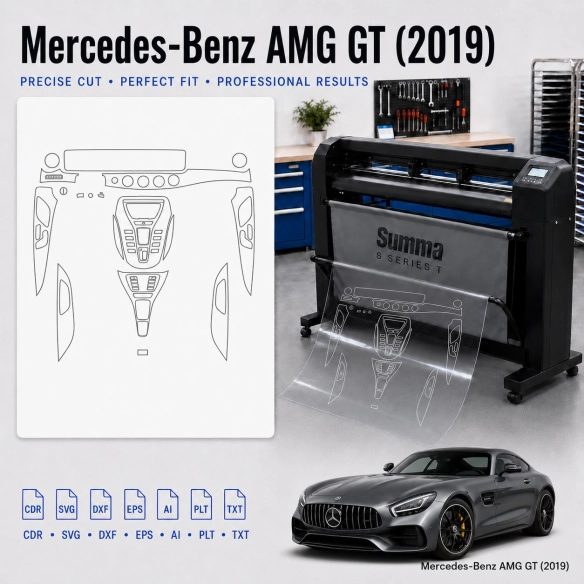 Gabarit de découpe intérieur Mercedes Benz Amg GT 2019 pour PPF et covering