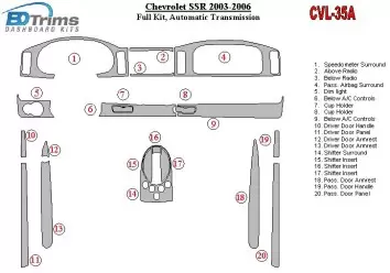Chevrolet SSR 2003-2006 Ensemble Complet BD Kit la décoration du tableau de bord - 1 - habillage decor de tableau de bord