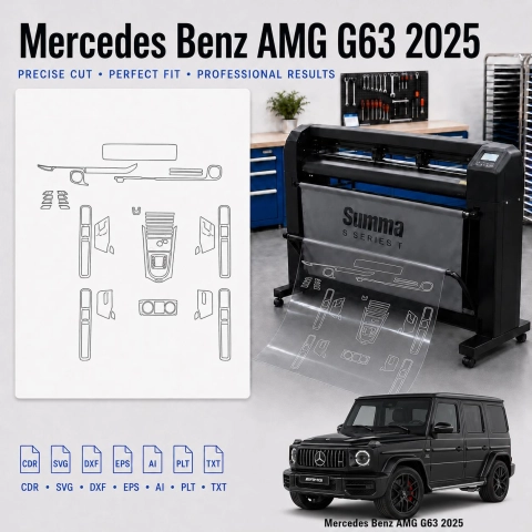 Gabarit de découpe intérieur Mercedes Benz Amg G63 2025 pour PPF et covering