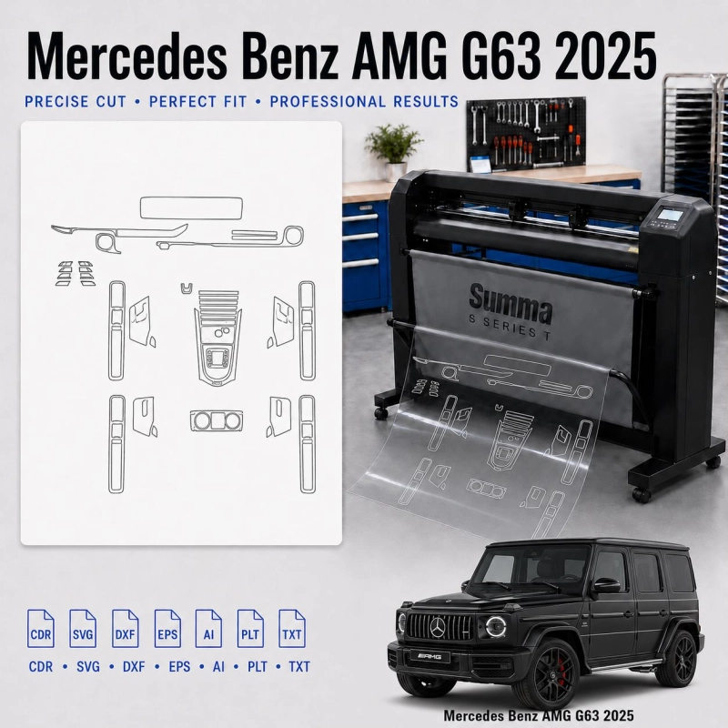 Gabarit de découpe intérieur Mercedes Benz Amg G63 2025 pour PPF et covering