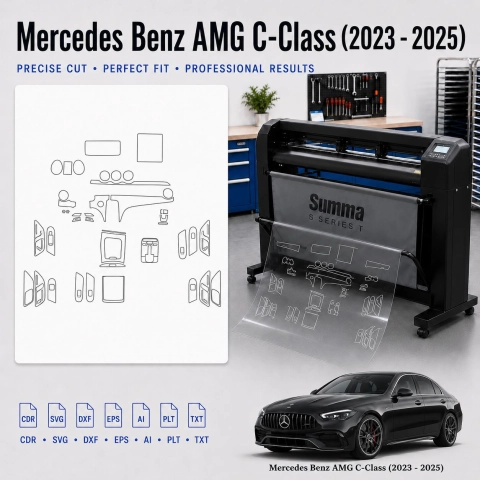 Gabarit de découpe intérieur Mercedes Benz Amg C Class 2023 2025 pour PPF et covering
