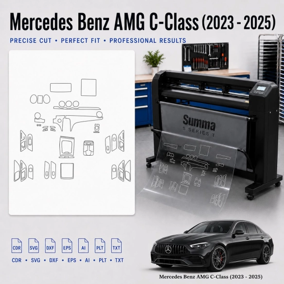 Gabarit de découpe intérieur Mercedes Benz Amg C Class 2023 2025 pour PPF et covering