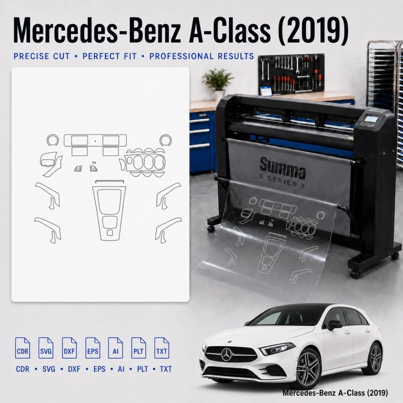 Gabarit de découpe intérieur Mercedes Benz A Class Sedan 2024 pour PPF et covering
