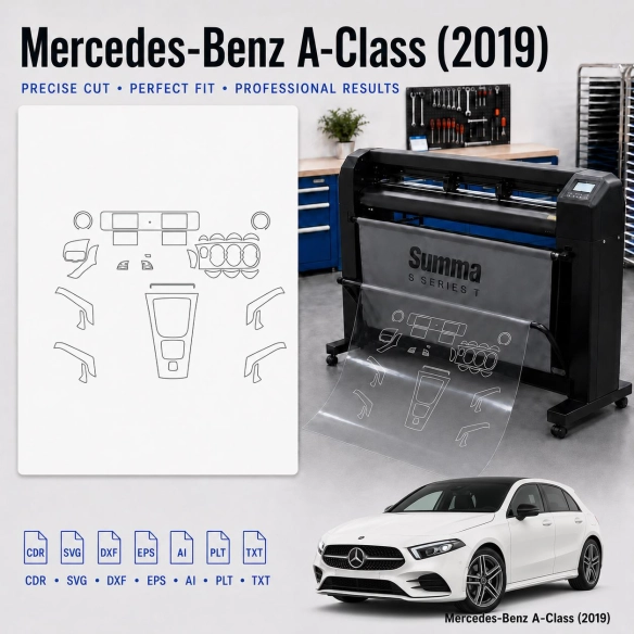 Gabarit de découpe intérieur Mercedes Benz A Class Sedan 2024 pour PPF et covering