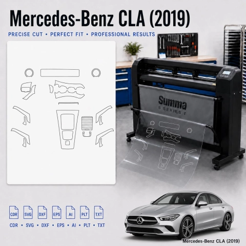 Gabarit de découpe intérieur Mercedes Benz A Class 2019 pour PPF et covering