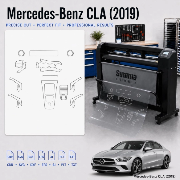 Gabarit de découpe intérieur Mercedes Benz A Class 2019 pour PPF et covering