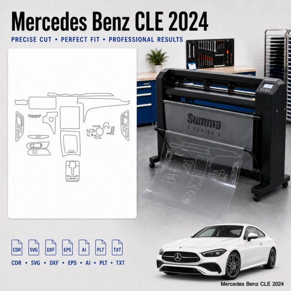 Gabarit de découpe intérieur Mercedes Benz Cle 2024 pour PPF et covering