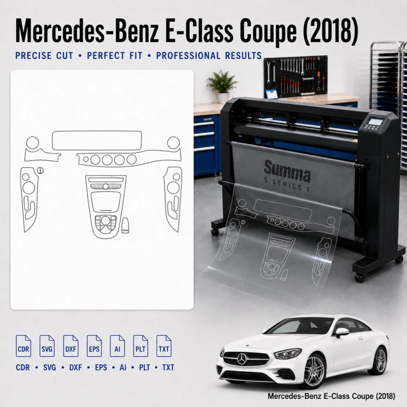 Gabarit de découpe intérieur Mercedes Benz E Class Coupe 2018 pour PPF et covering
