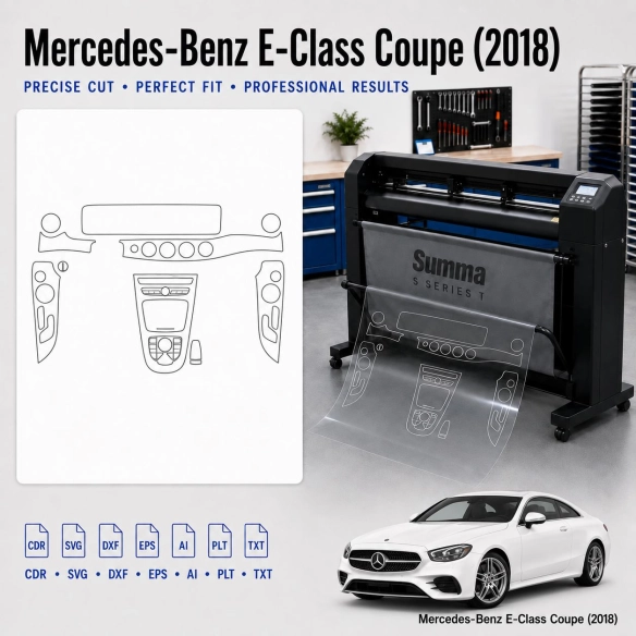 Gabarit de découpe intérieur Mercedes Benz E Class Coupe 2018 pour PPF et covering