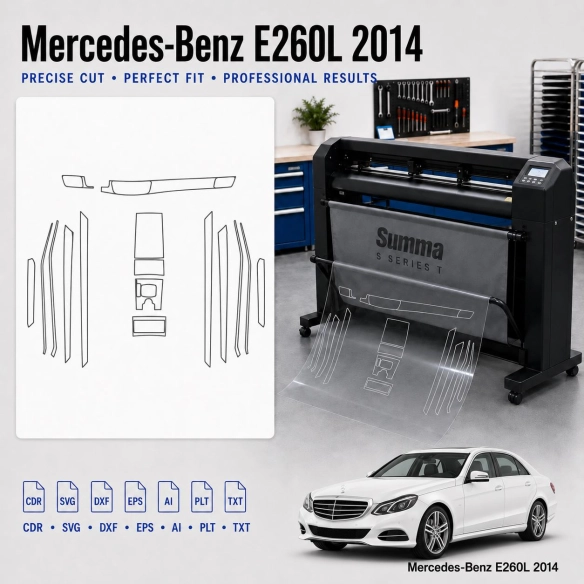 Gabarit de découpe intérieur Mercedes Benz E260l 2014 pour PPF et covering