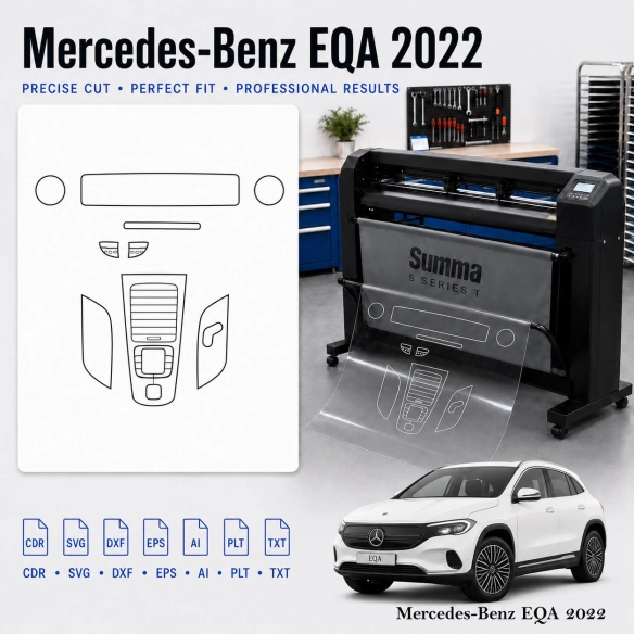 Gabarit de découpe intérieur Mercedes Benz Eqa 2022 pour PPF et covering