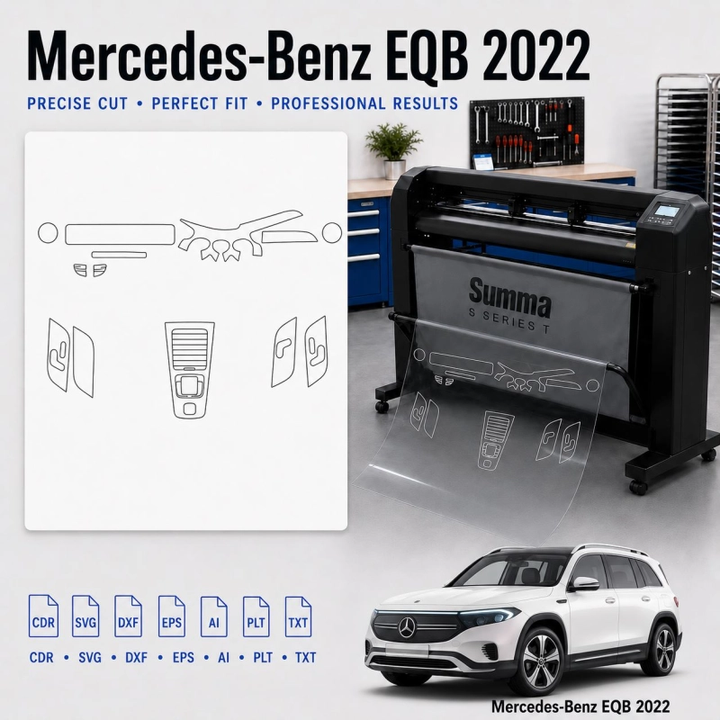Gabarit de découpe intérieur Mercedes Benz Eqb 2022 pour PPF et covering