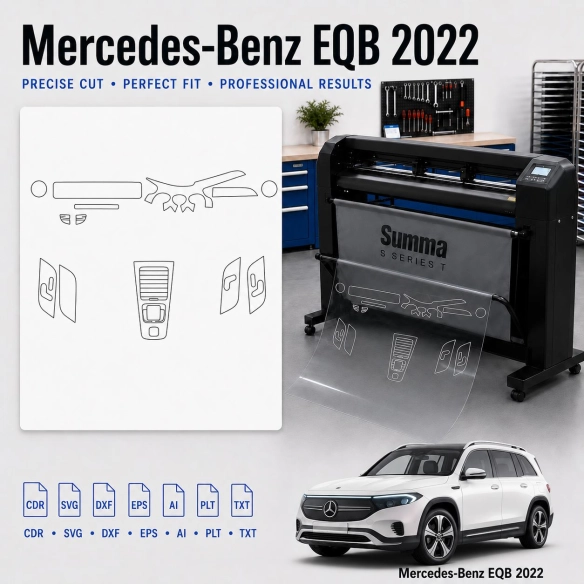 Gabarit de découpe intérieur Mercedes Benz Eqb 2022 pour PPF et covering