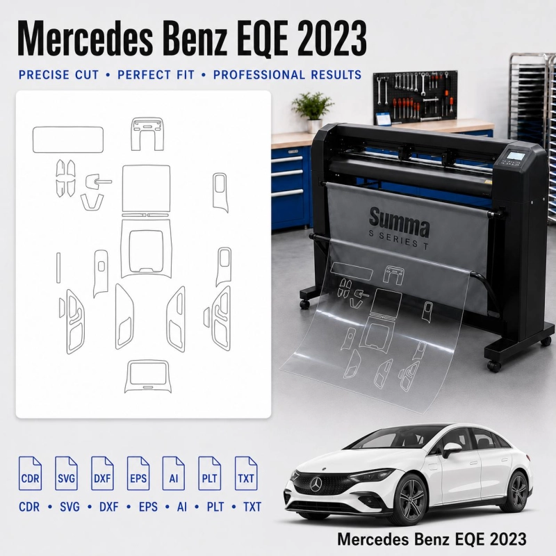 Gabarit de découpe intérieur Mercedes Benz Eqe 2023 pour PPF et covering