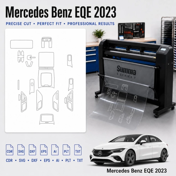 Gabarit de découpe intérieur Mercedes Benz Eqe 2023 pour PPF et covering