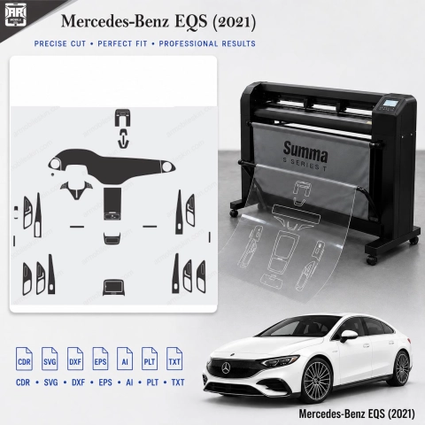 Gabarit de découpe intérieur Mercedes Benz Eqs 2021 pour PPF et covering