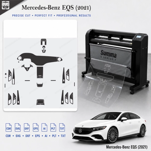 Gabarit de découpe intérieur Mercedes Benz Eqs 2021 pour PPF et covering