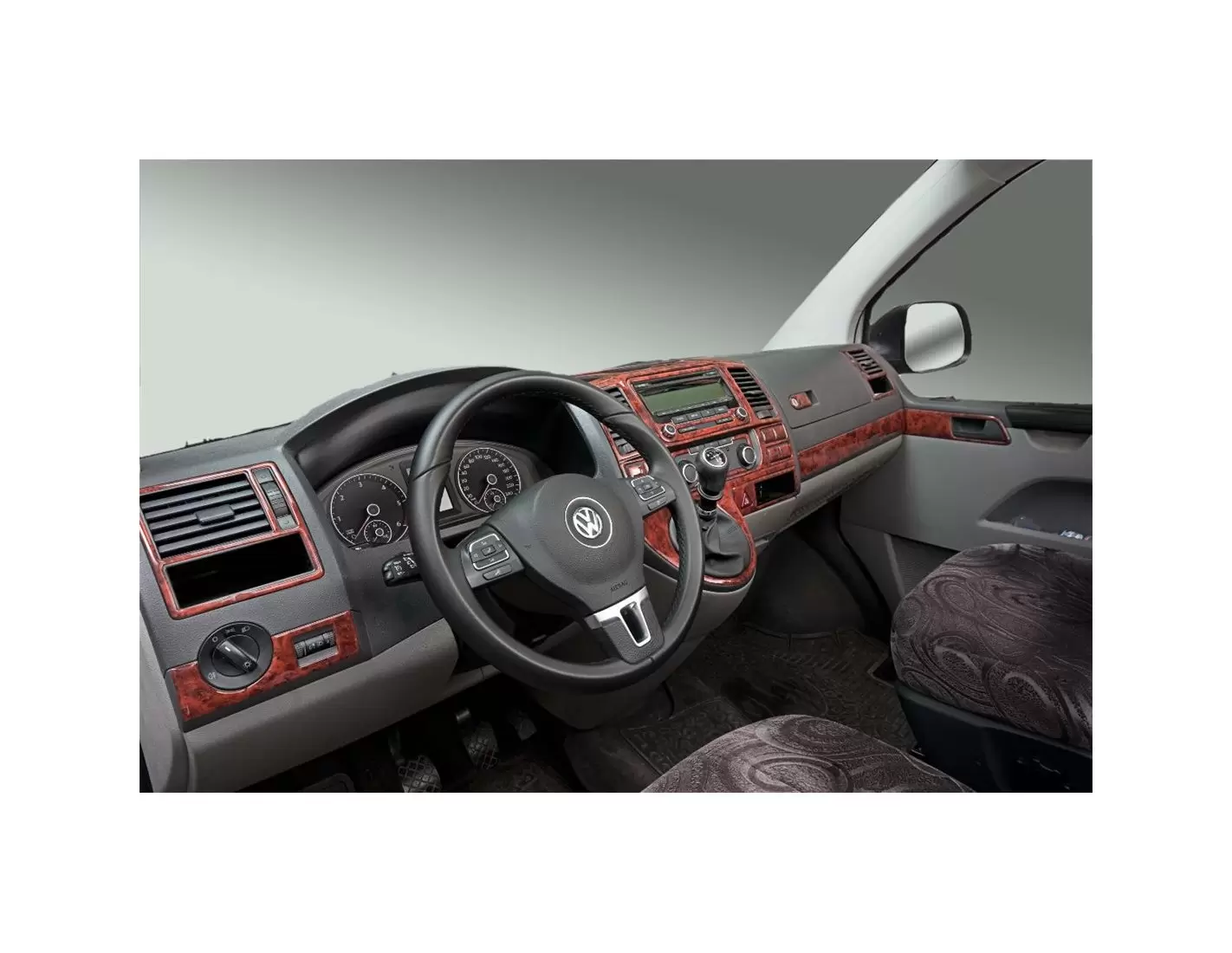 Volkswagen Carevelle T6 2009 Kit la décoration du tableau de bord 37-Pièce - 1 - habillage decor de tableau de bord