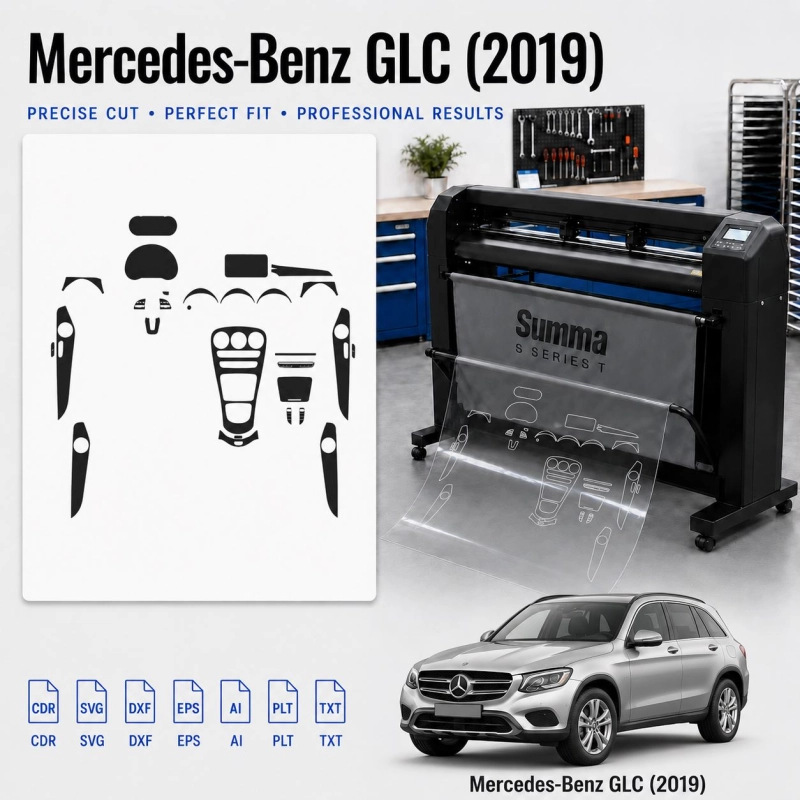 Gabarit de découpe intérieur Mercedes Benz GLC 2019 pour PPF et covering