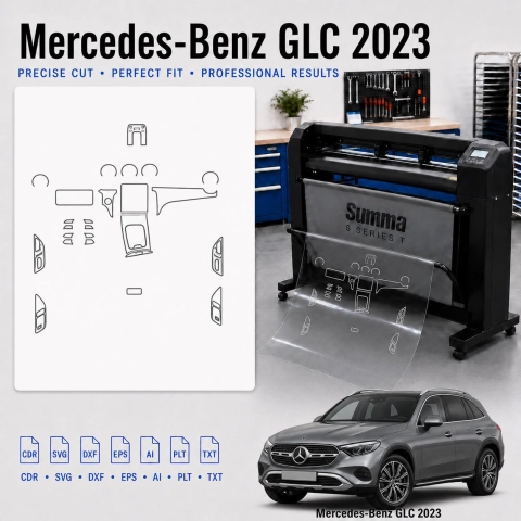 Gabarit de découpe intérieur Mercedes Benz GLC 2023 pour PPF et covering