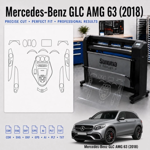 Gabarit de découpe intérieur Mercedes Benz GLC Amg 63 2018 pour PPF et covering