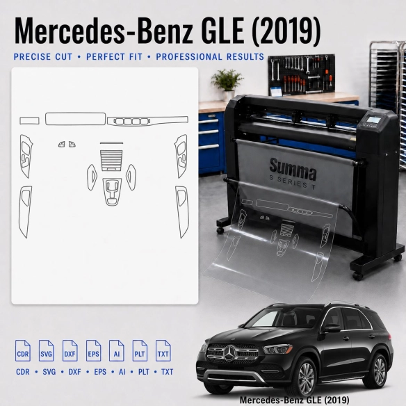 Gabarit de découpe intérieur Mercedes Benz GLE 2019 pour PPF et covering