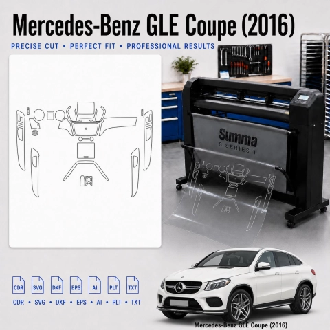 Gabarit de découpe intérieur Mercedes Benz GLE Coupe 2016 pour PPF et covering