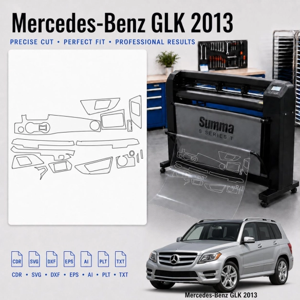 Gabarit de découpe intérieur Mercedes Benz Glk 2013 pour PPF et covering