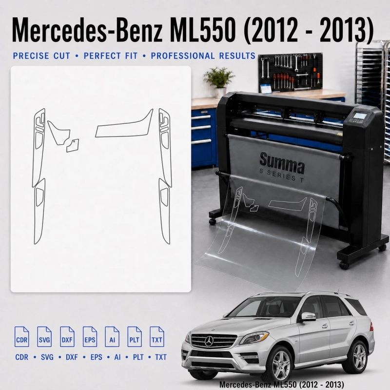 Gabarit de découpe intérieur Mercedes Benz Ml550 2012 2013 pour PPF et covering