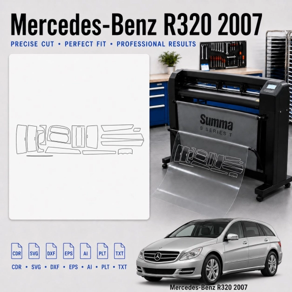 Gabarit de découpe intérieur Mercedes Benz R320 2007 pour PPF et covering