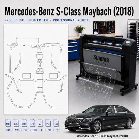 Gabarit de découpe intérieur Mercedes Benz S Class Maybach 2018 pour PPF et covering