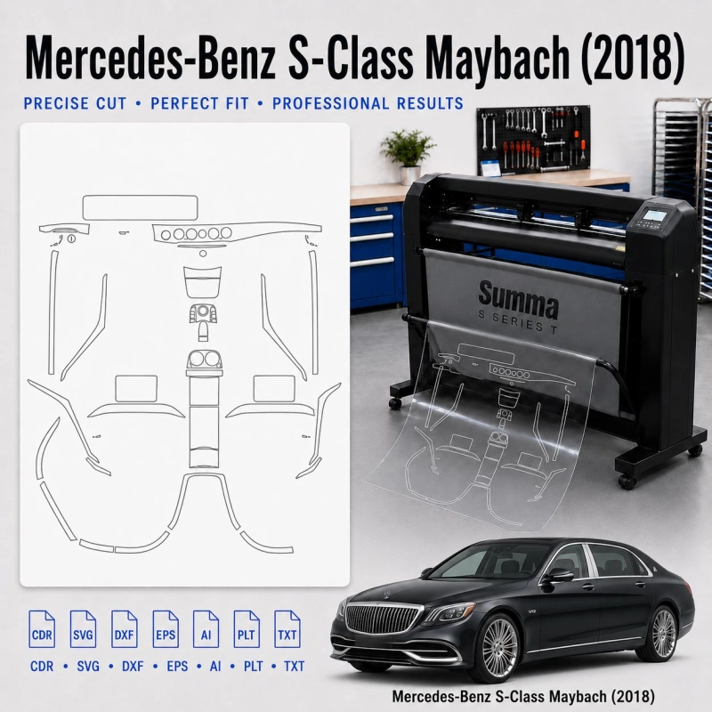Gabarit de découpe intérieur Mercedes Benz S Class Maybach 2018 pour PPF et covering