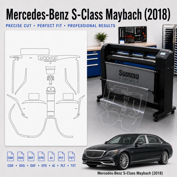 Gabarit de découpe intérieur Mercedes Benz S Class Maybach 2018 pour PPF et covering