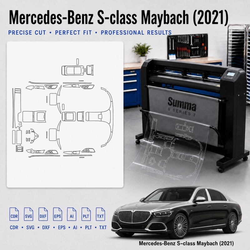 Gabarit de découpe intérieur Mercedes Benz S Class Maybach 2021 pour PPF et covering