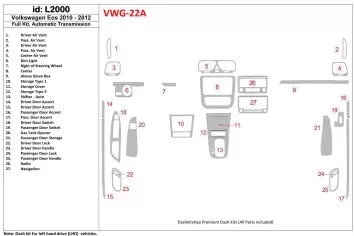Volkswagen EOS 2010-UP BD Kit la décoration du tableau de bord - 1 - habillage decor de tableau de bord