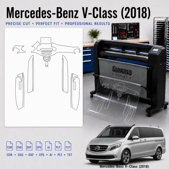 Gabarit de découpe intérieur Mercedes Benz V Class 2018 pour PPF et covering
