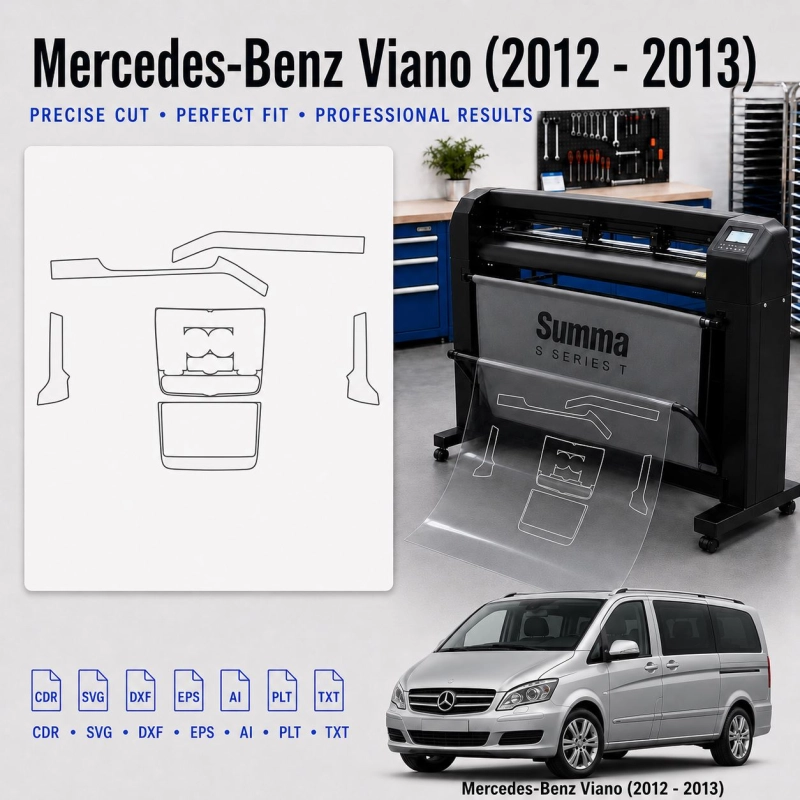 Gabarit de découpe intérieur Mercedes Benz Viano 2012 2013 pour PPF et covering