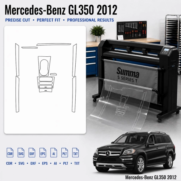 Gabarit de découpe intérieur Mercedes Benz Gl350 2012 pour PPF et covering