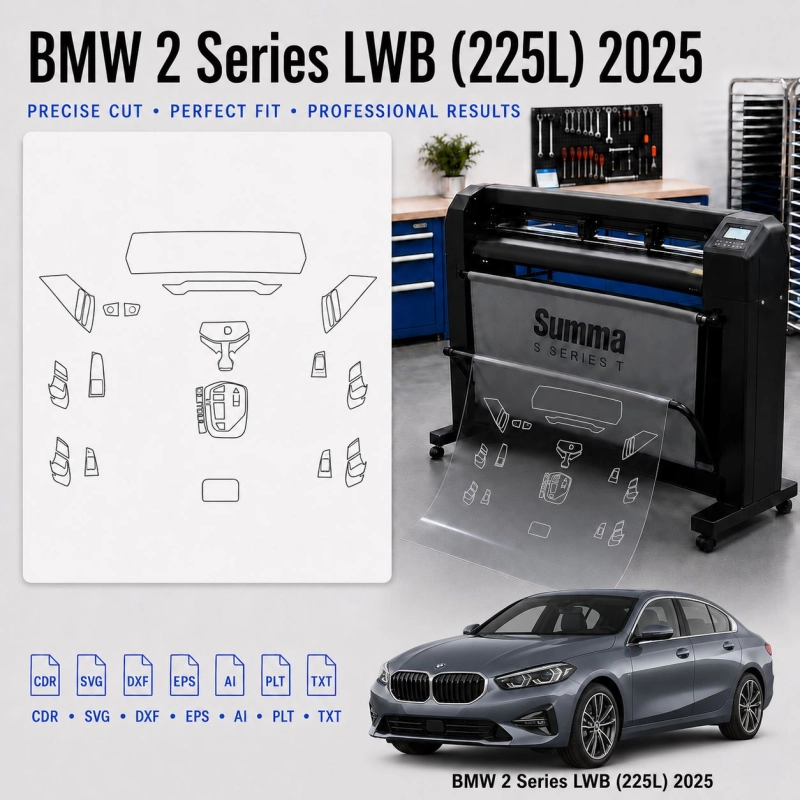 Gabarit de découpe intérieur BMW 2 Series Lwb 225L 2025 pour PPF et covering