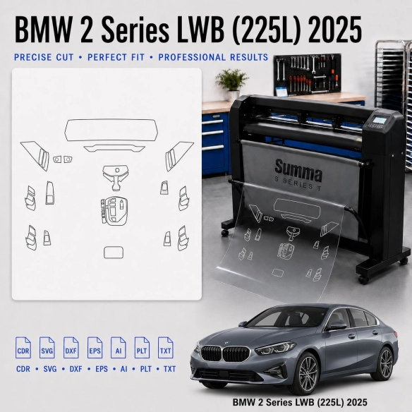 Gabarit de découpe intérieur BMW 2 Series Lwb 225L 2025 pour PPF et covering