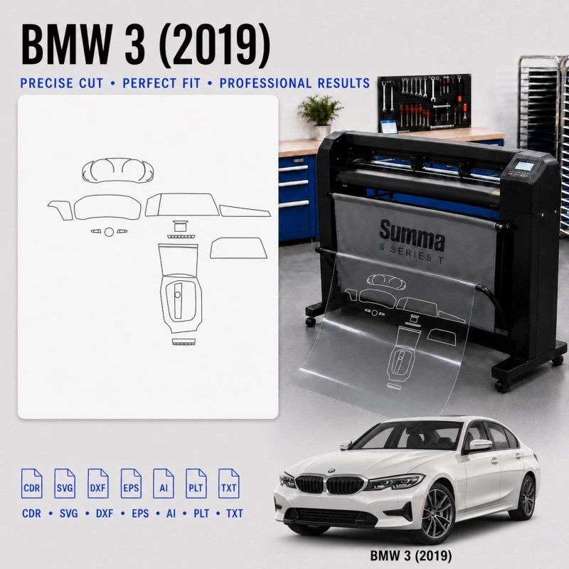 Gabarit de découpe intérieur BMW 3 2019 pour PPF et covering