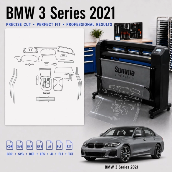 Gabarit de découpe intérieur BMW 3 Series 2021 pour PPF et covering