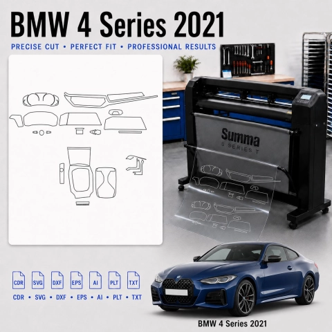 Gabarit de découpe intérieur BMW 4 Series 2021 pour PPF et covering